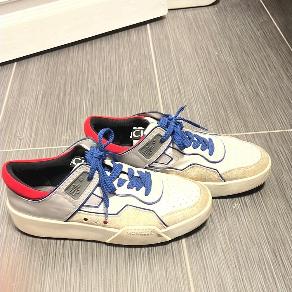 Moncler Men's Sneakers - White, Blue, Red - Picture 1 of 1